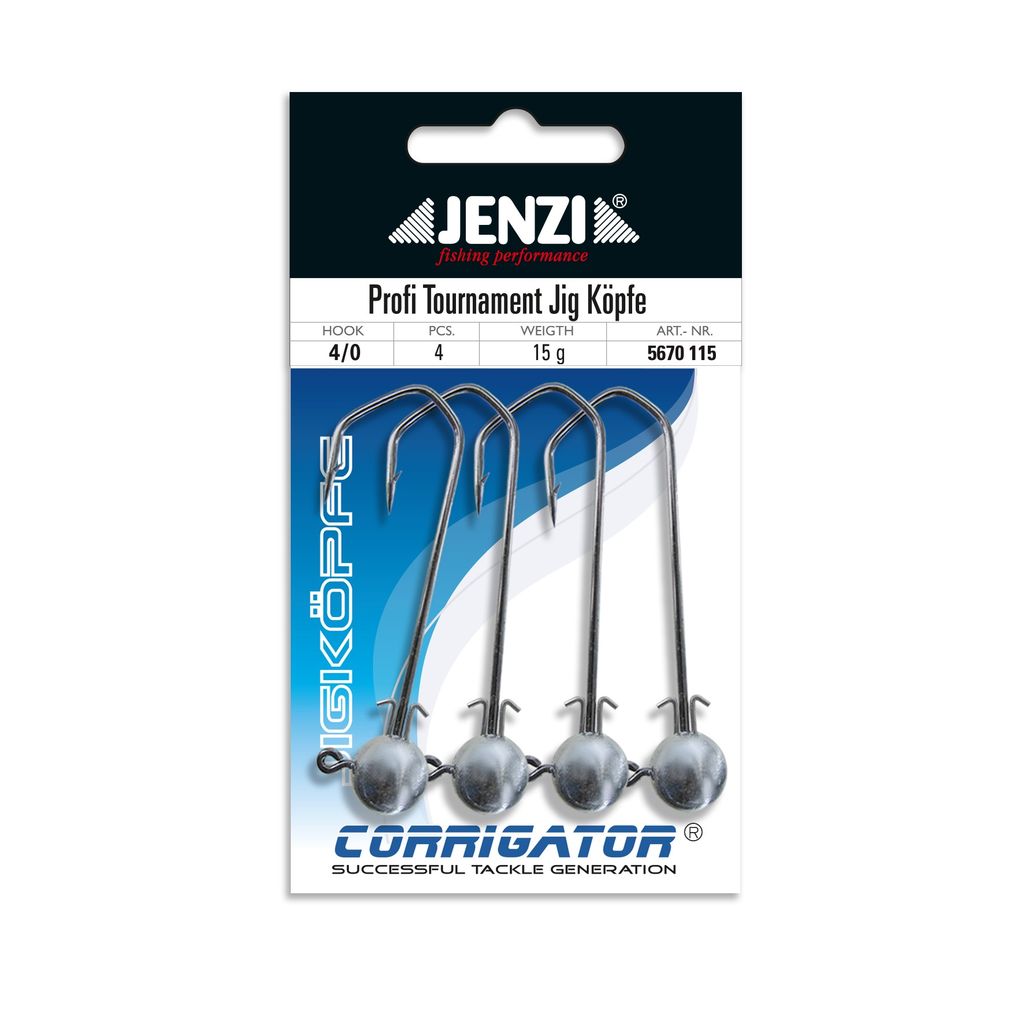 Corrigator Jig Köpfe Rundkopf Natur SB-Verpackt Hakengröße 4/0 15 g